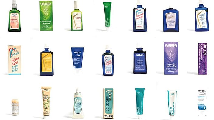 Collection d'emballages Weleda