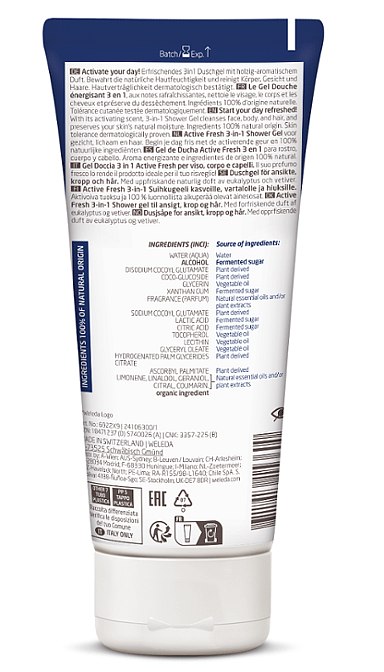 Gel Douche Men 3in1 Active Fresh pour Homme