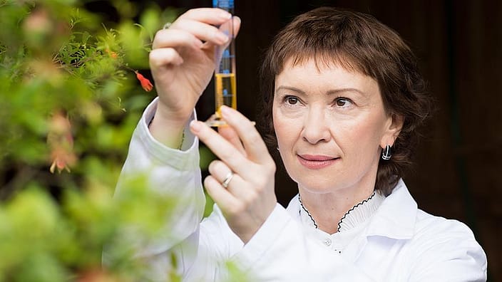 Un laborantin étudie une pipette